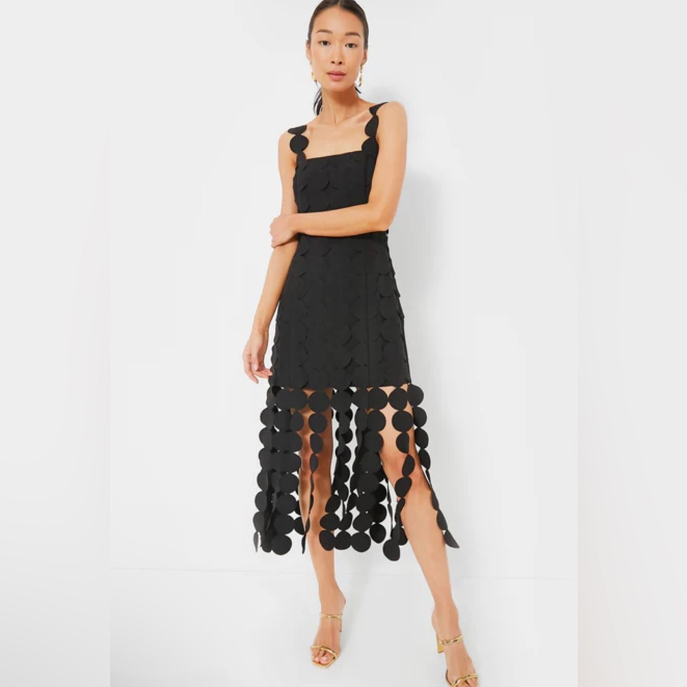 Tuckernuck Hyacinth House Black Multi Circle Mercedes Midi Dress XS NWT